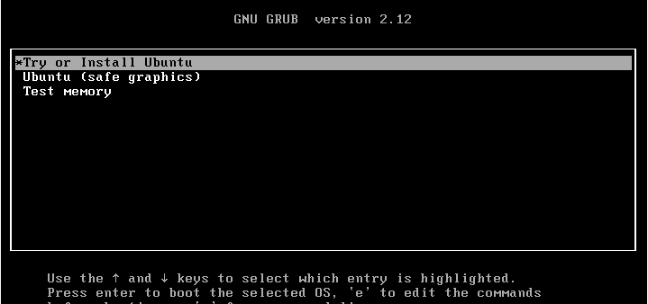 Try or Install Ubuntu